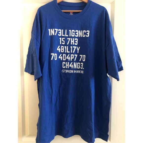 Stephen Hawking Intelligence Men’s Tshirt Size 3XL - Picture 1 of 2